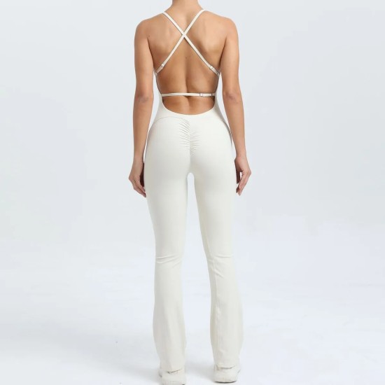 Adjustable Shoulder Strap Backless Women Yoga Jumpsuits