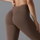 Women Fashion Seamless Solid Color Tight Yoga Sports Leggings