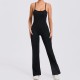 Adjustable Shoulder Strap Flared Yoga Sports Fitness Hollow Jumpsuits