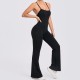 Adjustable Shoulder Strap Flared Yoga Sports Fitness Hollow Jumpsuits