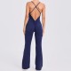Adjustable Shoulder Strap Flared Yoga Sports Fitness Hollow Jumpsuits