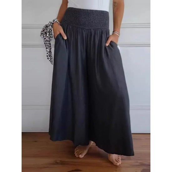 Women Fashion Casual Simple High Waist Pnats