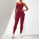 Women Fashion Sexy Solid Color Seamless U-Shaped Backless Sports Yoga Jumpsuits