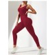 Women Fashion Sexy Solid Color Seamless U-Shaped Backless Sports Yoga Jumpsuits