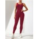 Women Fashion Sexy Solid Color Seamless U-Shaped Backless Sports Yoga Jumpsuits