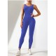 Women Fashion Sexy Solid Color Seamless U-Shaped Backless Sports Yoga Jumpsuits