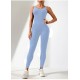 Women Fashion Sexy Solid Color Seamless U-Shaped Backless Sports Yoga Jumpsuits